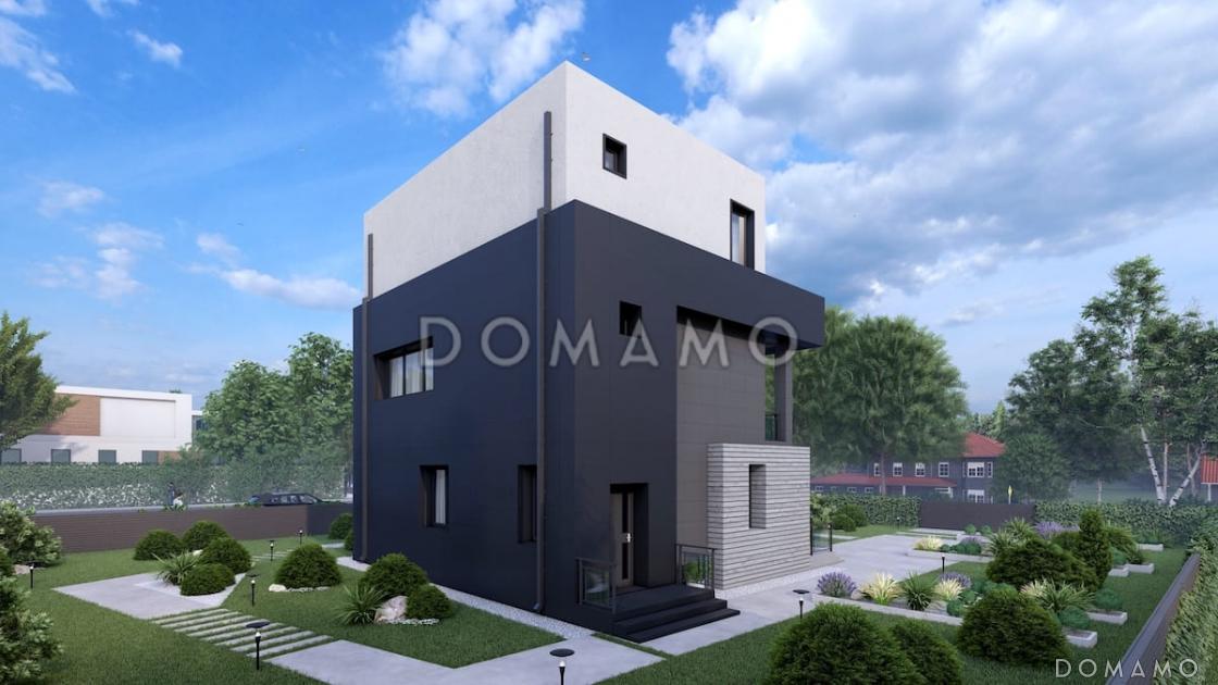 Проект трехэтажного дома в стиле хай-тек, адаптированный для сейсмозоны / 3