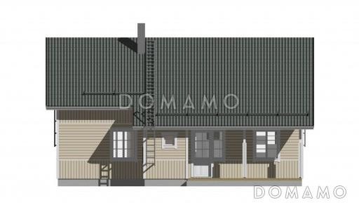 Проект каркасного дома с мансардой и санузлом / Фасад 3