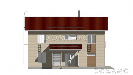 Проект каркасного дома со вторым светом над гостиной / Фасад 1