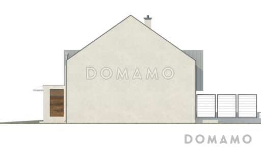 Проект современных мансардных домов-близнецов из кирпича с гаражом, тремя спальнями и красивым слуховым окном и балконом / Фасад 3