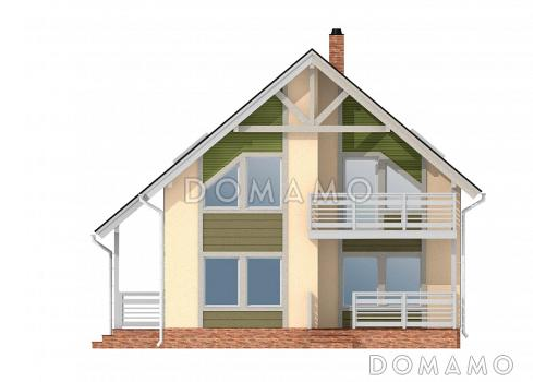 Проект каркасного дома с тренажерным залом на мансардном этаже / Фасад 1
