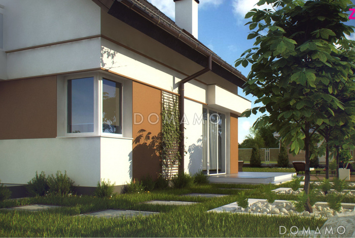 Проект классического одноэтажного мансардного дома из кирпича с эркером в столовой зоне, балконами и хозяйственным помещением Проект классического одноэтажного мансардного дома из кирпича с эркером в столовой зоне, балконами и хозяйственным помещением