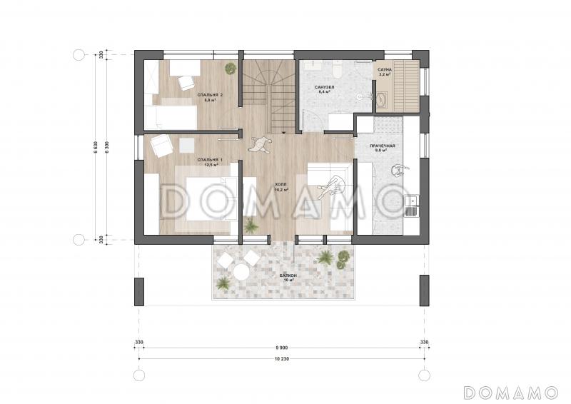 С-144 двухэтажный дом / План 2 этажа
