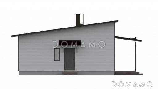 Проект компактного одноэтажного каркасного дома с двумя спальнями / Фасад 4