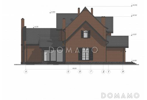 Дом в стиле Тюдоров S-265 / Фасад 3