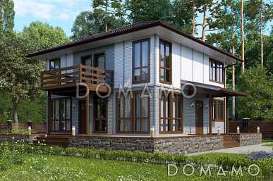 Проект  дома из клееного бруса с небольшим патио