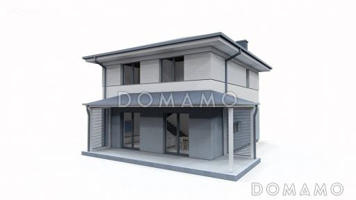 Проект загородного дома для семьи с детьми, просторной ванной, террасой / Фасад 4