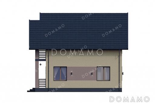 Проект дома с изолированной кухней, вместительной котельной и тремя спальнями на мансарде / Фасад 2