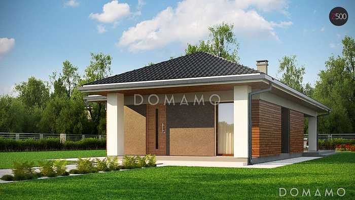 Проект простого комфортного одноэтажного дома из газобетона с тремя спальнями Проект простого комфортного одноэтажного дома из газобетона с тремя спальнями