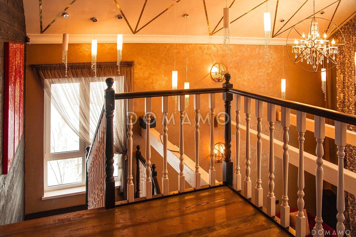 Проект мансардного дома из кирпича с крытой террасой, вторым светом и островным камином / 20