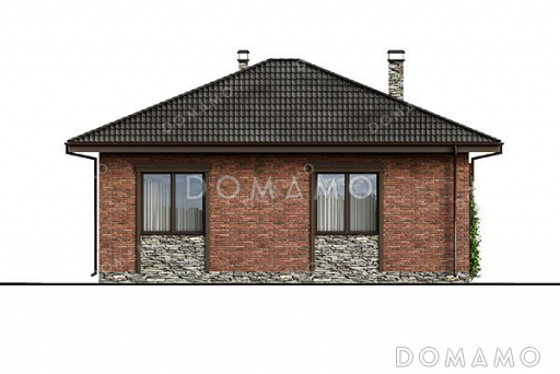 Проект одноэтажного дома с большой гостиной / Фасад 1