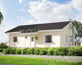 Проект одноэтажного каркасного дома с двускатной крышей