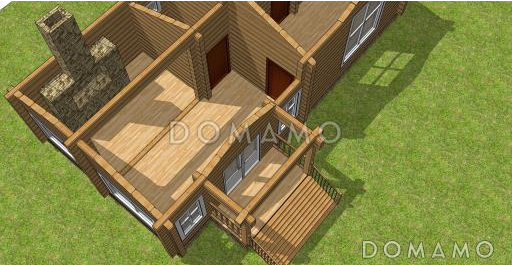 Баня с теплой верандой / Фасад 1