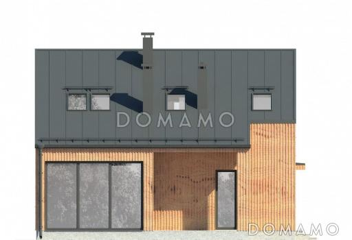 Проект дома из пеноблоков с необычной отделкой / Фасад 4