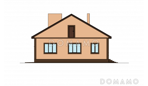 Проект дома с верандами, топочной и бойлерной, кладовой с окном, кухней-столовой / Фасад 3