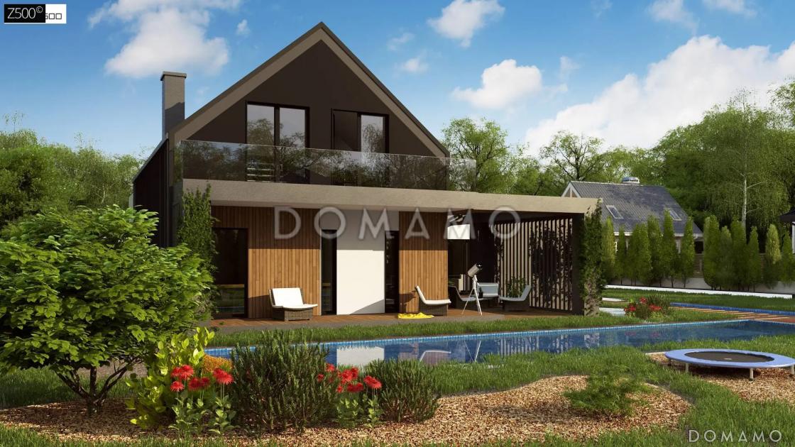 Проект дома с большой террасой на мансардном этаже и гаражом / 5