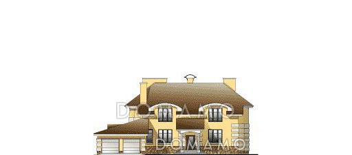 Готовый проект дома с цокольным этажом / Фасад 1