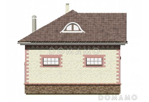 Проект гаража на 2 машины с котельной и  мансардой / Фасад 4