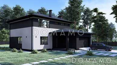 Проект стильного дома с гаражом на две машины S-216 Проект стильного дома с гаражом на две машины S-216