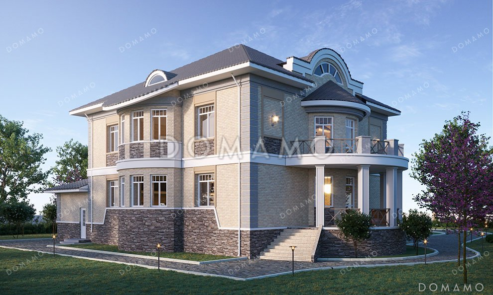 Проект дома с мансардой и гаражом на два авто / 3