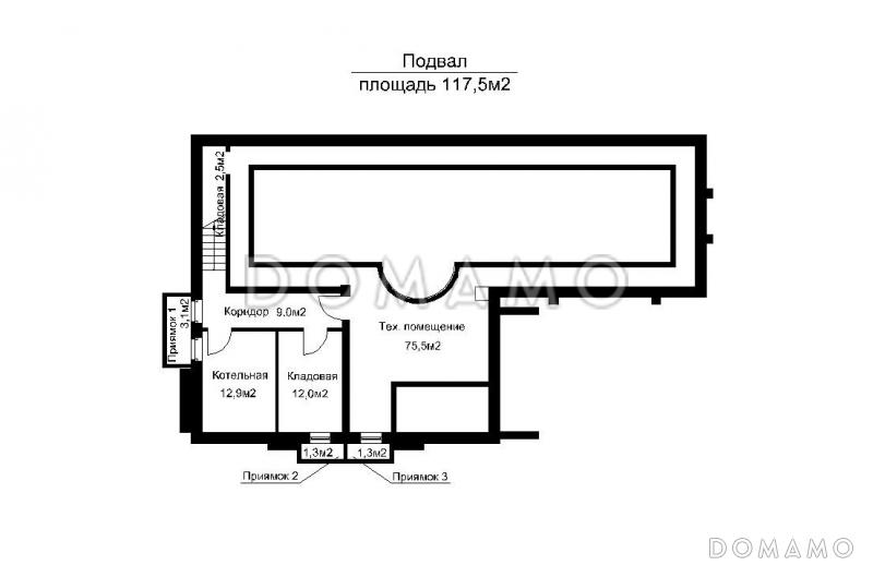Проект отдельностоящего бассейна круглогодичного использования  / План цокольного этажа