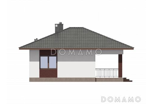 Проект гостевого дома из газобетона с сауной и комнатой отдыха / Фасад 2