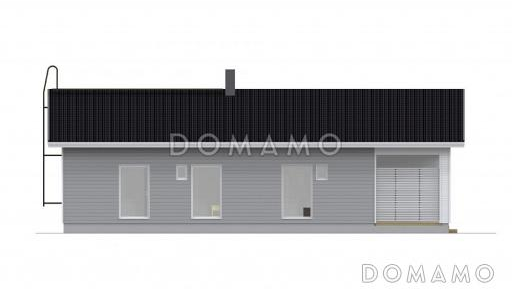 Проект одноэтажного дома с большими окнами / Фасад 4