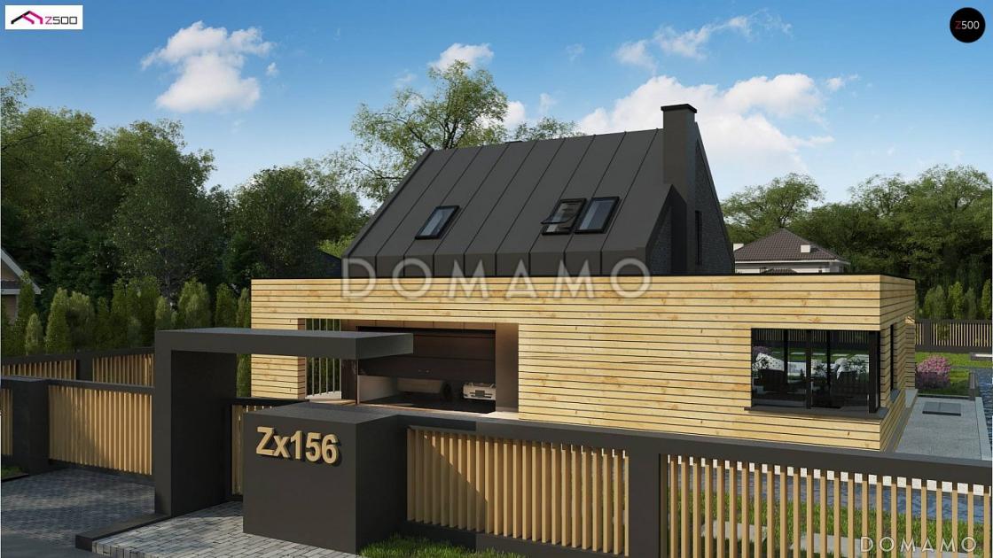 Проект современного двухэтажного дома из газобетона с комбинированной крышей / 2