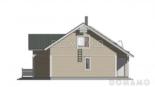Проект дома с деревянной отделкой фасадов / Фасад 3