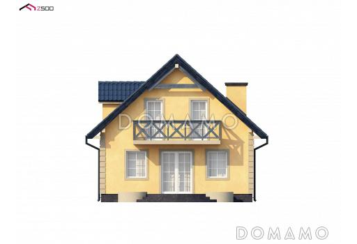 Проект одноэтажного дома из газобетона с мансардой и просторной гостиной / Фасад 2