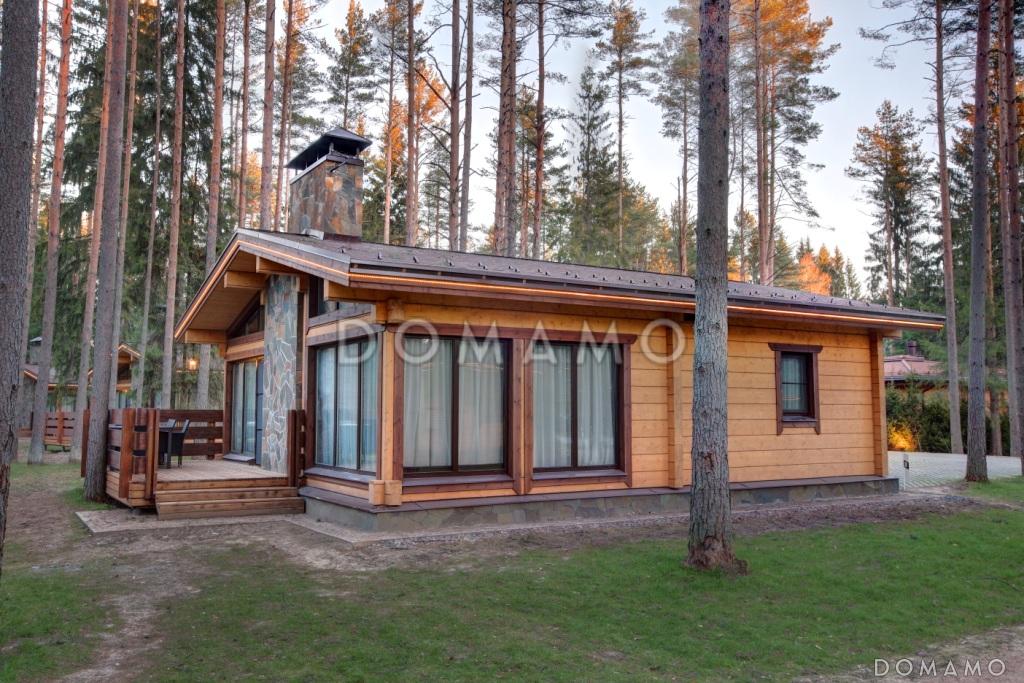 Проект одноэтажного дома из клееного бруса общей площадью 100 м. кв. / 2