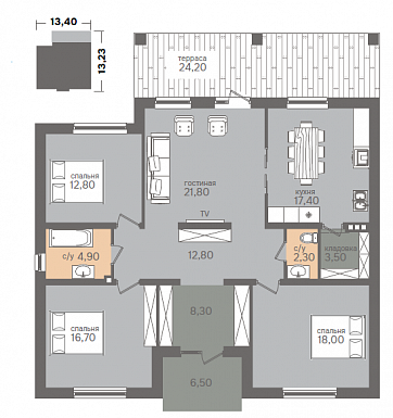Горки-3 / План 1 этажа