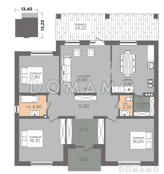 Горки-3 / План 1 этажа