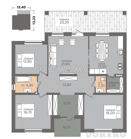 Горки-3 / План 1 этажа