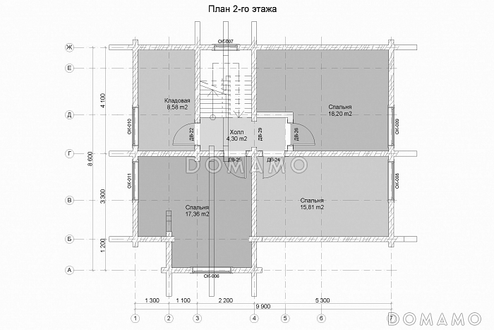 Проект дома с самой популярной планировкой / План мансардного этажа Проект дома с самой популярной планировкой / План мансардного этажа
