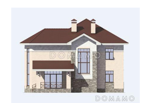 Проект двухэтажного кирпичного дома с вторым светом / Фасад 2