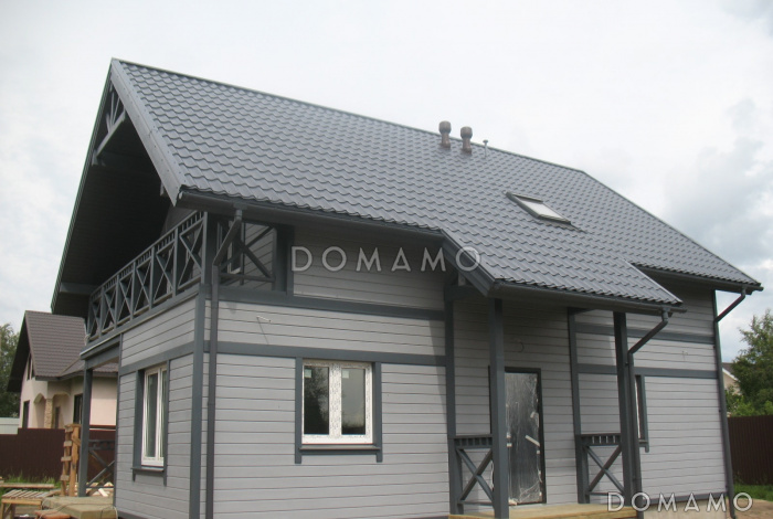 Проект каркасного дома с просторным холлом на мансардном этаже