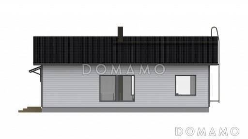 Проект современного каркасного дома с двускатной крышей / Фасад 2