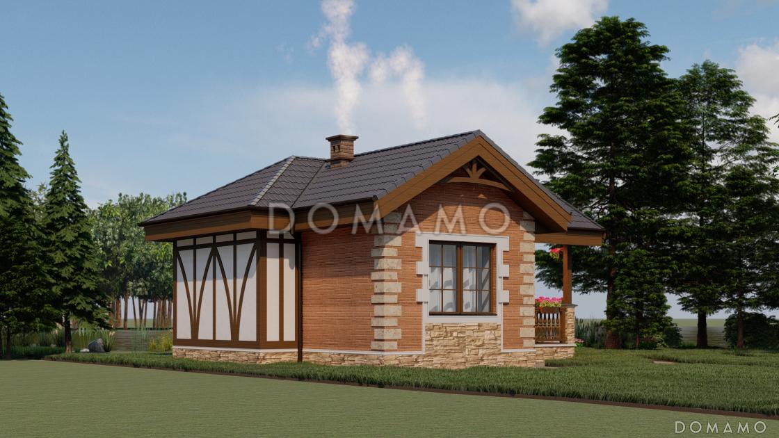 План кирпичной бани с барбекю в средневековом английском стиле / 7