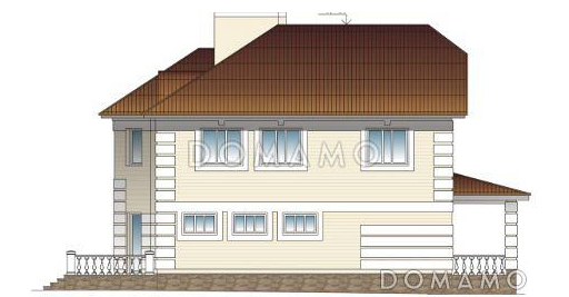 Проект дома с бассейном / Фасад 4