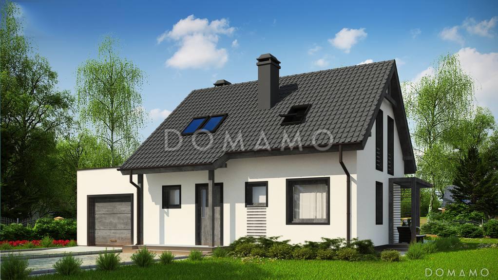 Проект дома из кирпича с мансардой, камином, кабинетом и гаражом / 6