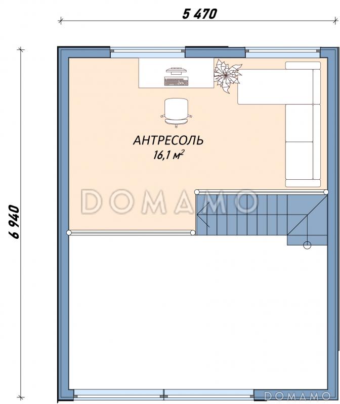 Каркасный дом "Варминг" / План 2 этажа