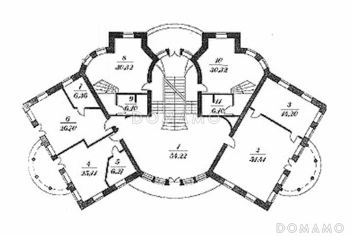 Проект двухэтажного особняка с мансардой и цокольным этажом из кирпича / План 2 этажа