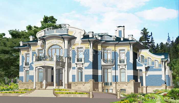 Проект двухэтажного дома из кирпича с цокольным этажом