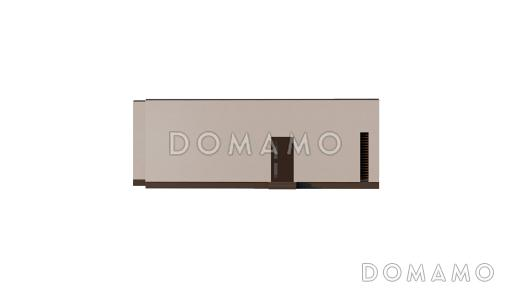 Проект одноэтажного дома в стиле Хай-тек с панорамным остеклением / Фасад 4