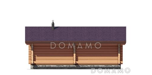 Проект бани с парной, душевой и комнатой отдыха / Фасад 3