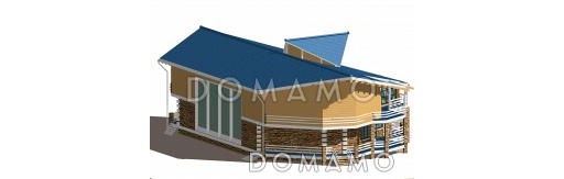 Проект дома для отдыха с мансардой, террасой и эркером / Фасад 5