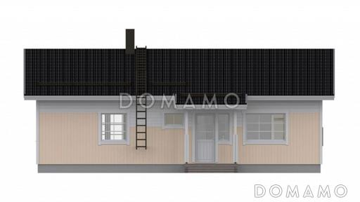 Проект одноэтажного каркасного дома с двумя спальнями / Фасад 3