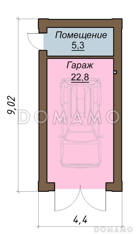 Проект гаража / План 1 этажа