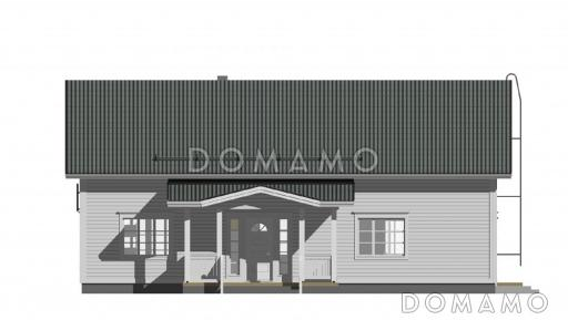 Проект каркасного дома с просторной душевой на втором этаже / Фасад 3